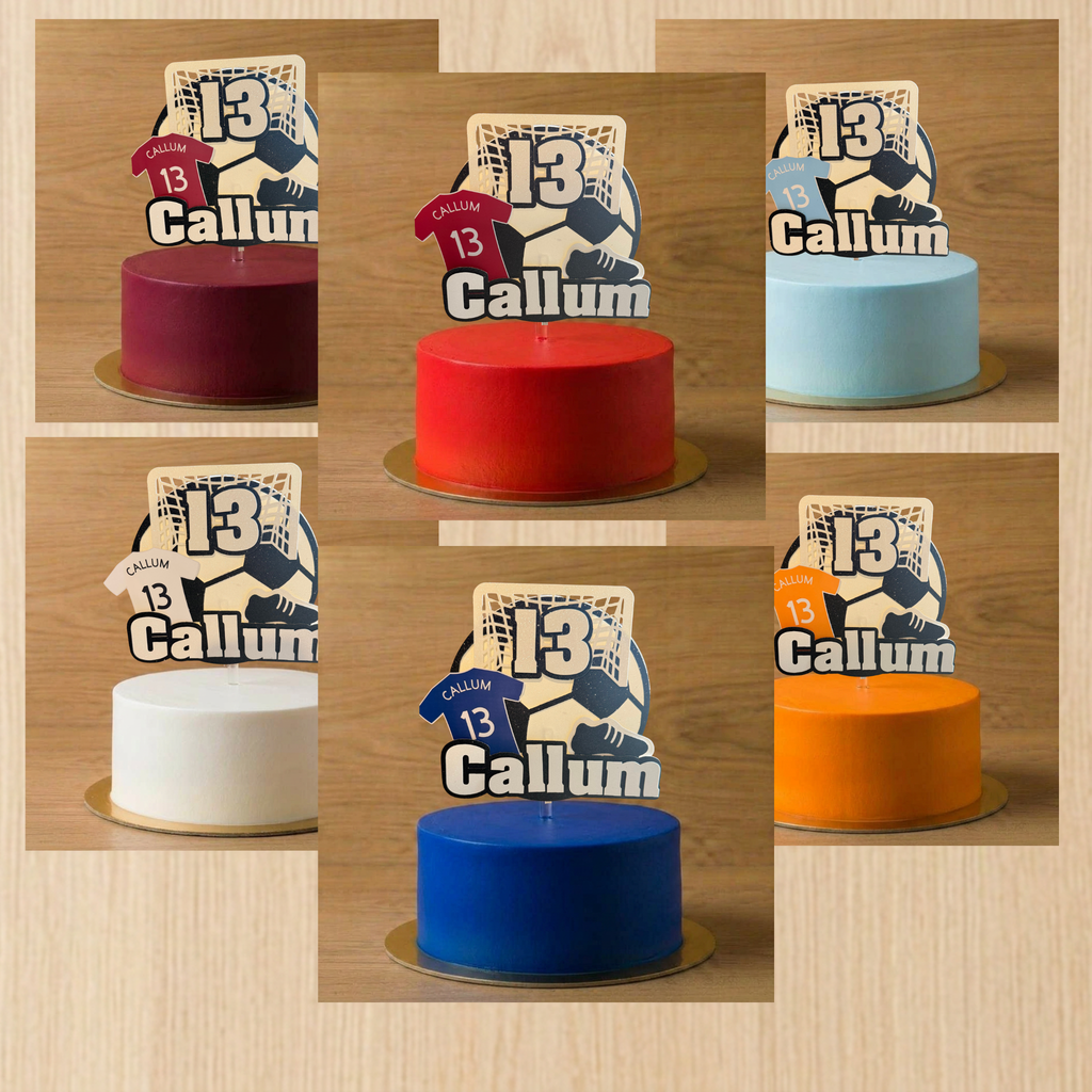 Football Shirt Cake Topper | Custom Name, Age & Shirt Colour