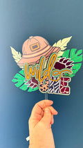 Wild One Safari Cake Topper | First Birthday Jungle Explorer Hat (18cm wide)
