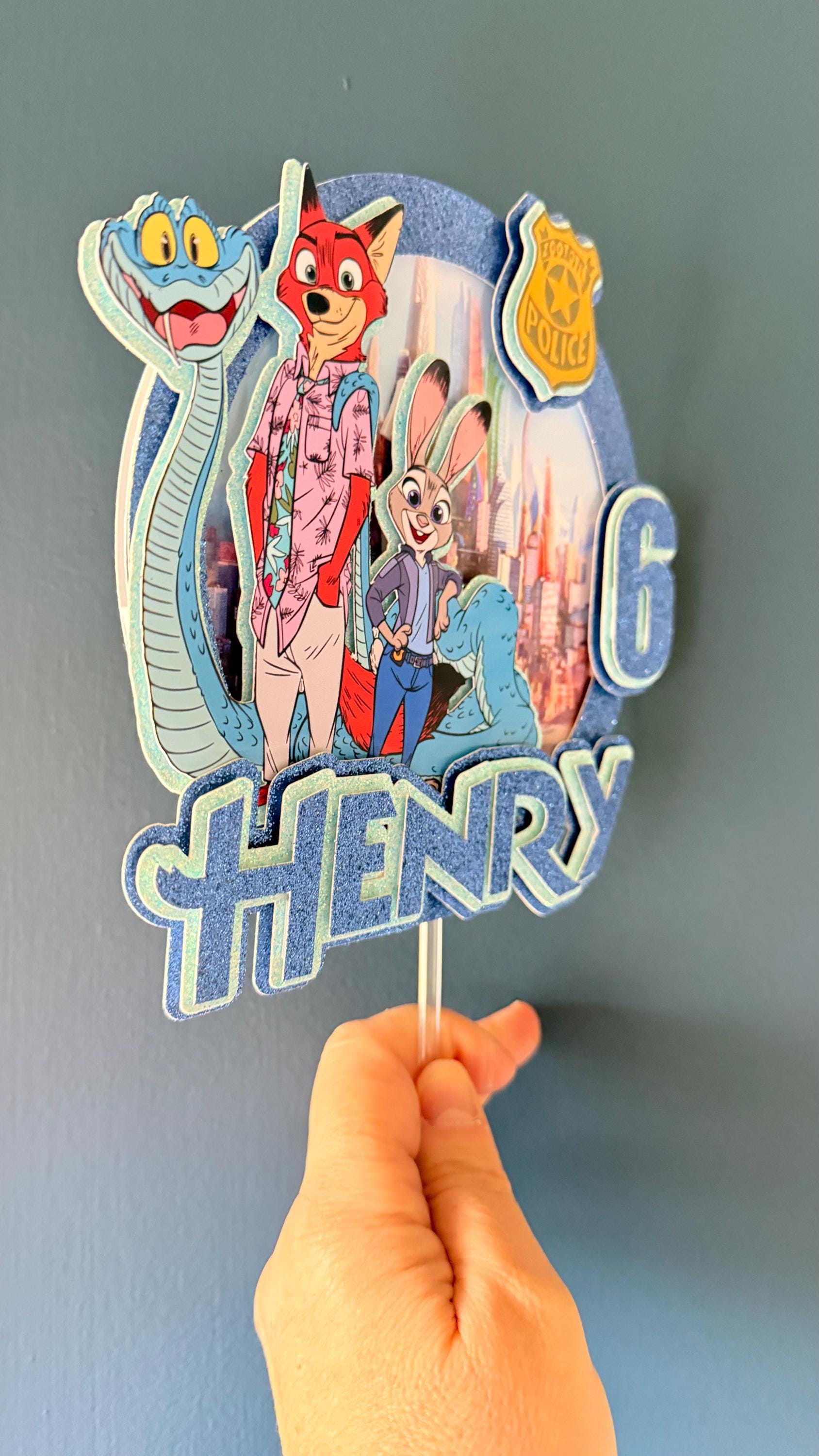 Zootopia 2 City Adventure Personalised Cake Topper | Custom Name and Age Birthday Decoration __etsy:7837502122