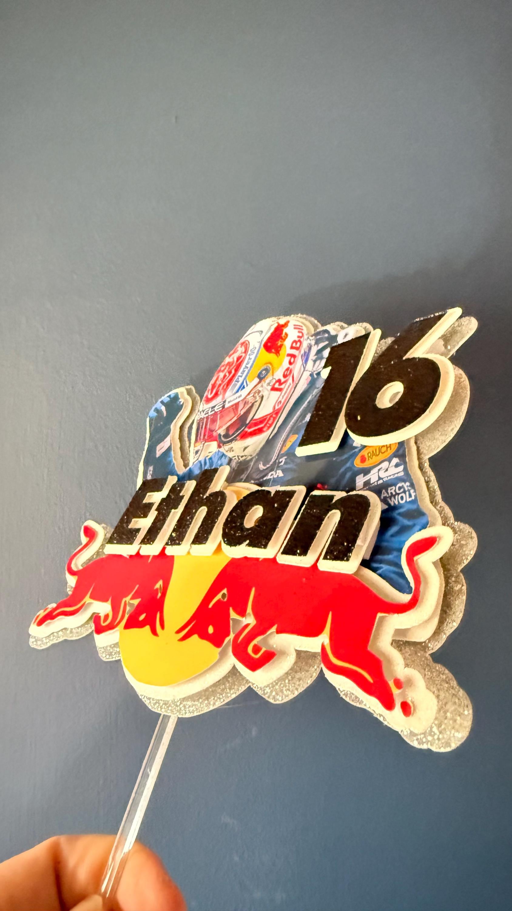 Max Verstappen Racing Driver Cake Topper |  Birthday Name Age (etsy image id: 7837662150)