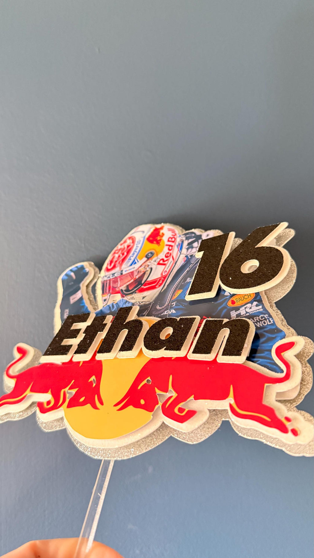 Max Verstappen Racing Driver Cake Topper |  Birthday Name Age (etsy image id: 7837662162)