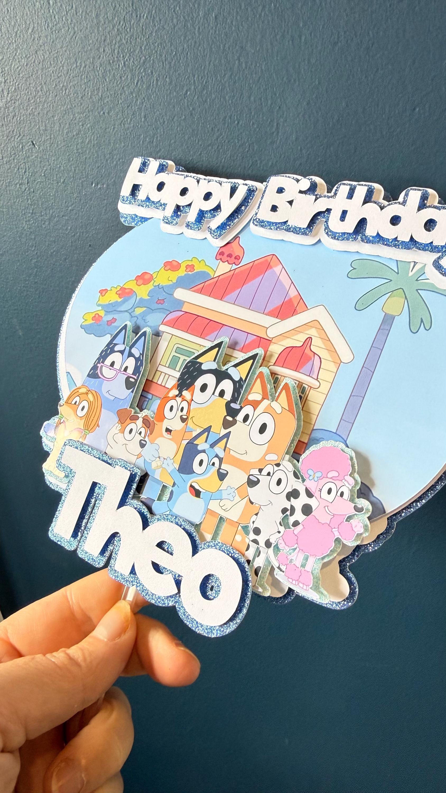 Blue Heeler Dog Family Personalised Cake Topper (etsy image id: 7859322278)
