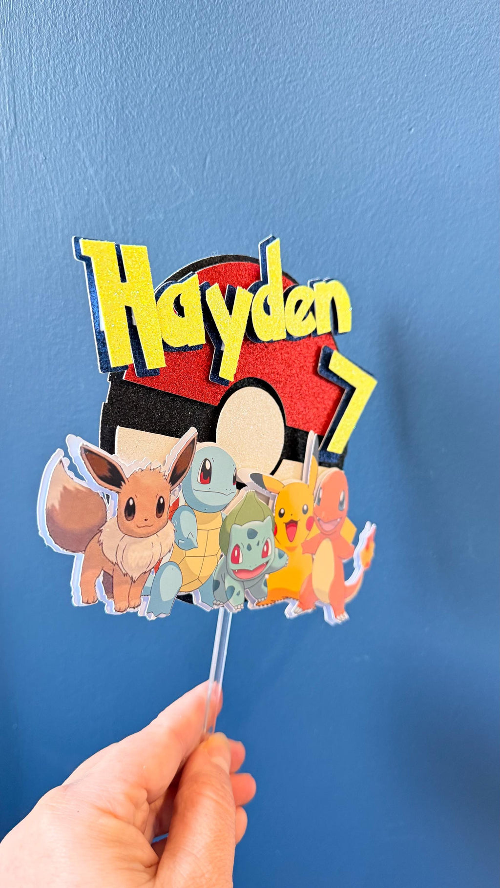Pokemon Personalised Cake Topper | Any Name & Age | Kids Birthday Cake Topper (etsy image id: 7860398048)