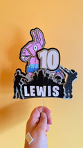 Personalised Gaming Loot Llama Cake Topper | Any Name Age Birthday (etsy image id: 7866580940)
