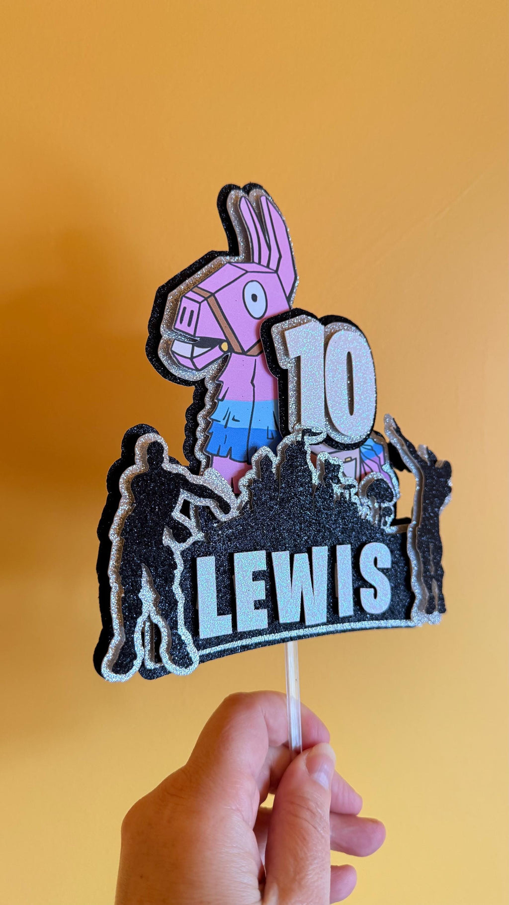 Personalised Gaming Loot Llama Cake Topper | Any Name Age Birthday (etsy image id: 7866580958)