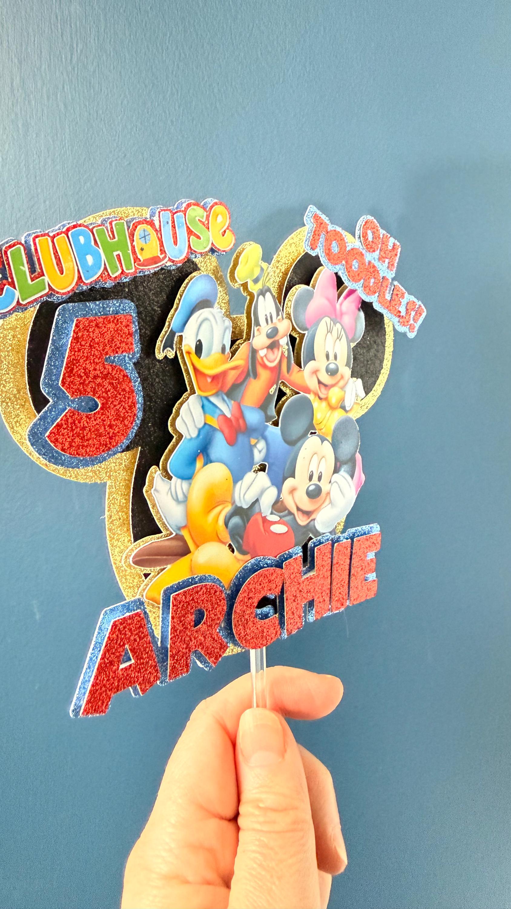 Personalised Mouse and friends Birthday Cake Topper | Any Name Age (etsy image id: 7868010922)