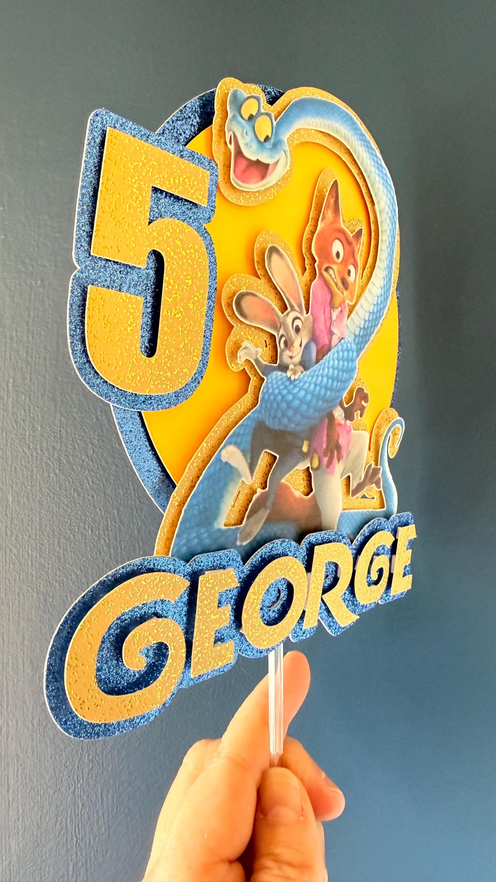 Zootopia 2 Personalised Cake Topper | Any Name & Age | Kids Birthday Cake Topper (etsy image id: 7876179447)