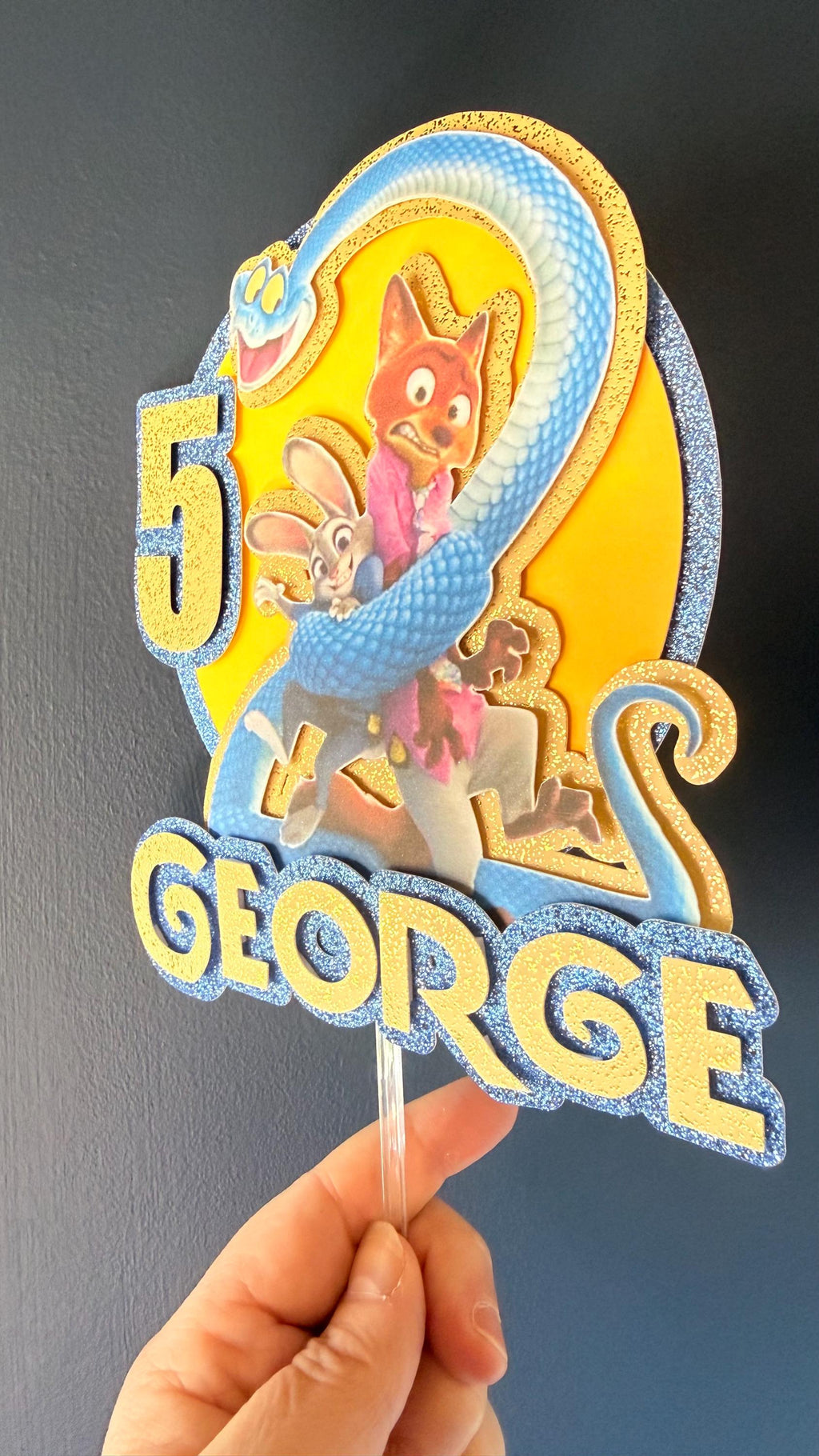 Zootopia 2 Personalised Cake Topper | Any Name & Age | Kids Birthday Cake Topper (etsy image id: 7876179449)