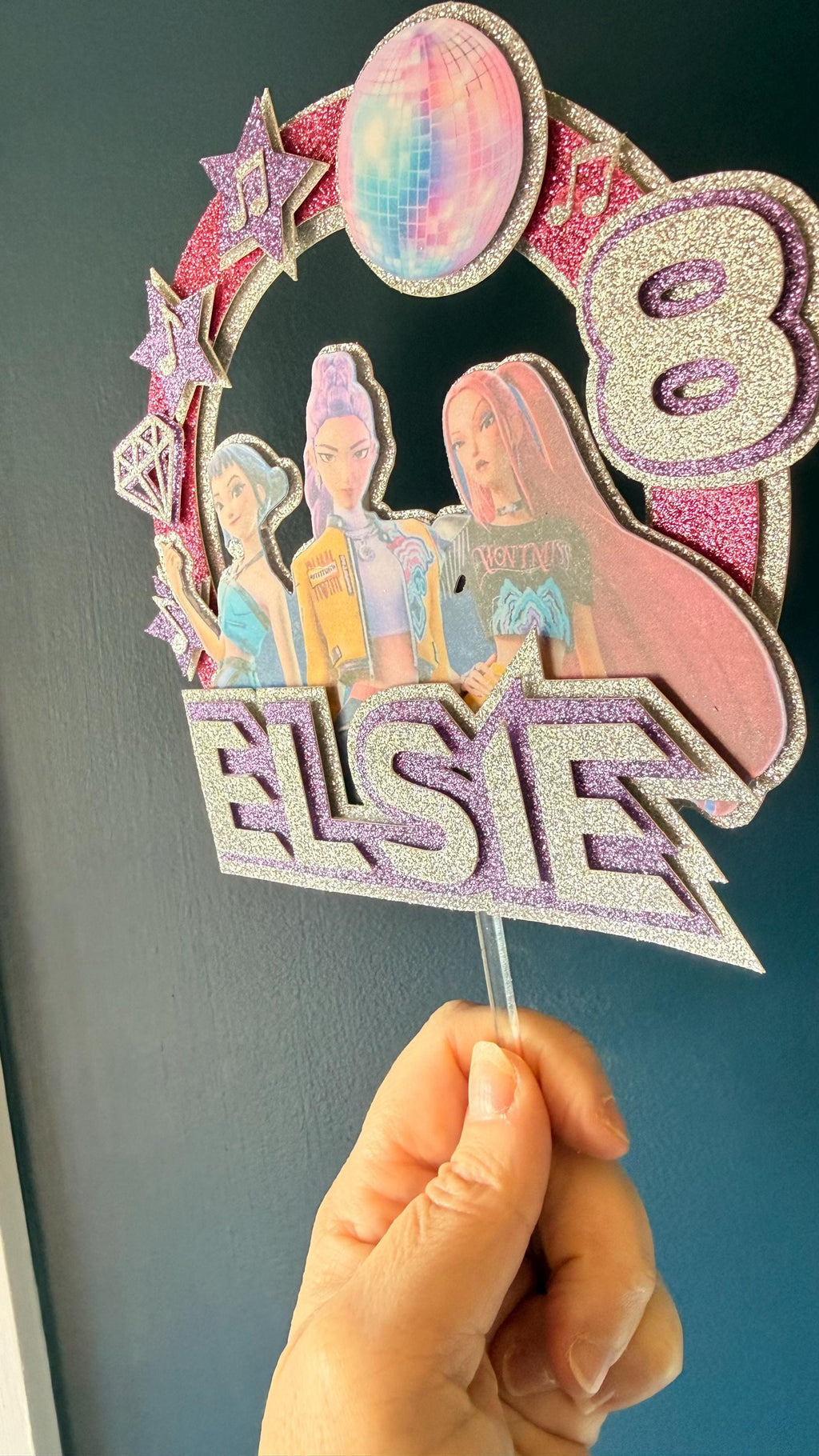 K-Pop Girl Group Personalised  Cake Topper | Name, Age, Glitter Card __etsy:7878697015