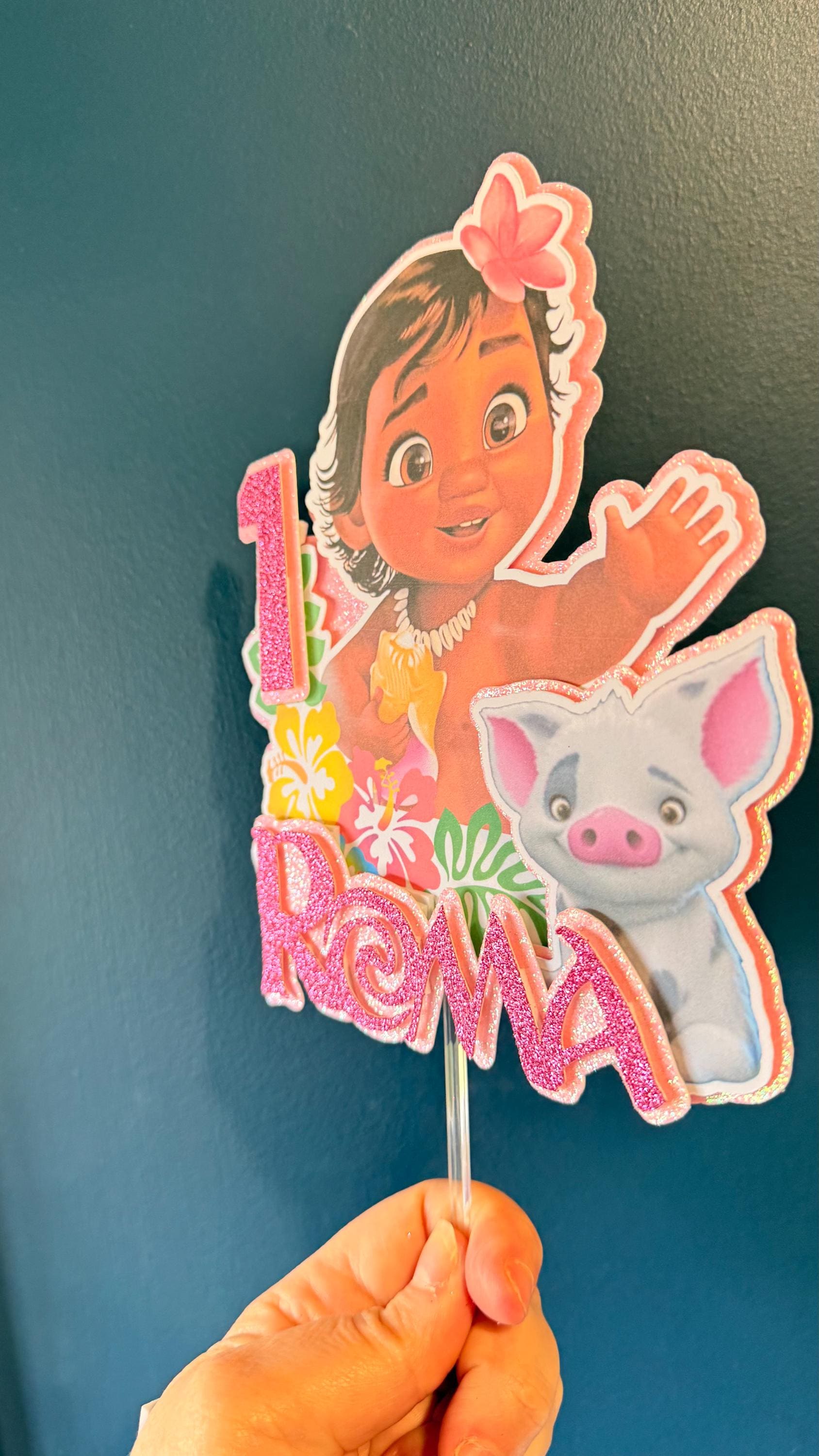Personalised Tropical Island Princess Cake Topper | Any Name Age Birthday __etsy:7879514373
