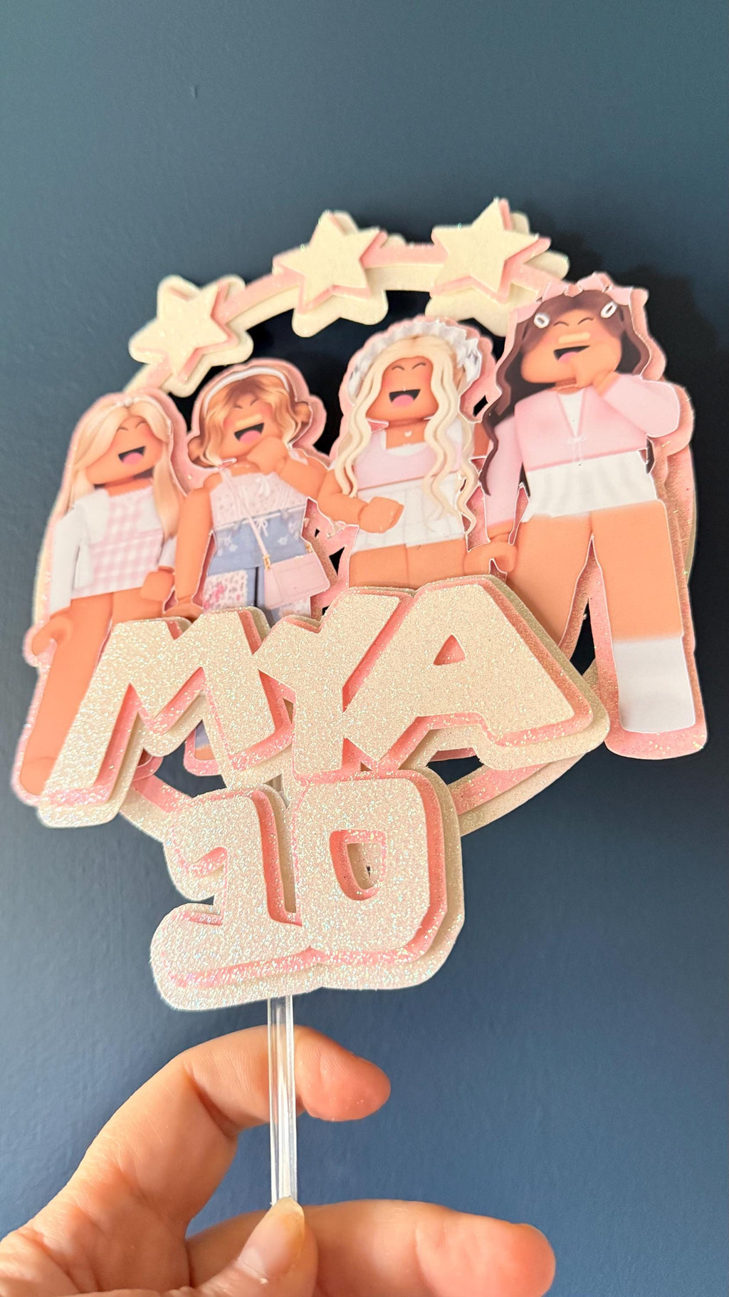 Gaming Girls Personalised Topper | Pastel Characters, Stars, Any Name Age (etsy image id: 7897481447)