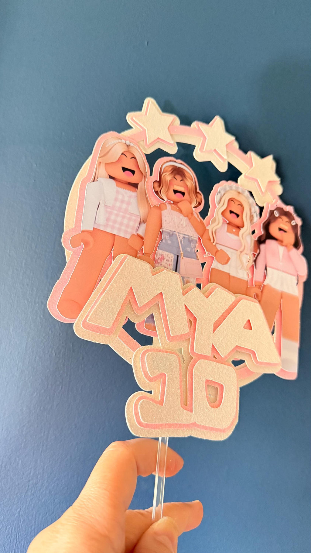 Gaming Girls Personalised Topper | Pastel Characters, Stars, Any Name Age (etsy image id: 7897481449)