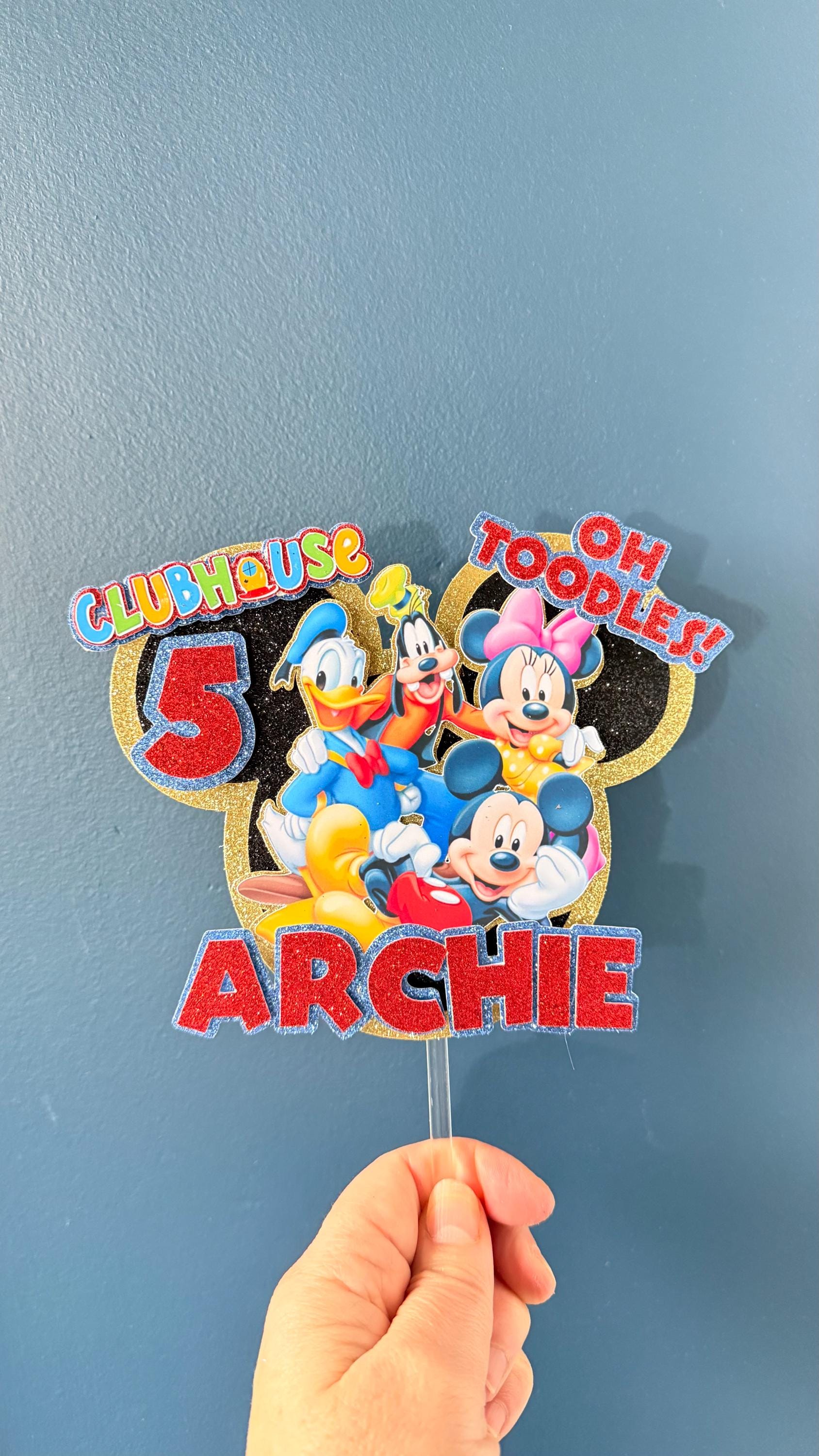Personalised Mouse and friends Birthday Cake Topper | Any Name Age (etsy image id: 7915965373)