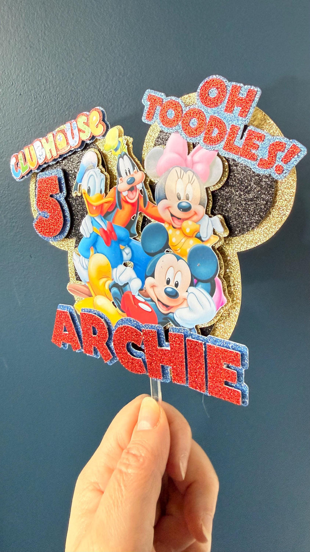 Personalised Mouse and friends Birthday Cake Topper | Any Name Age (etsy image id: 7915965381)