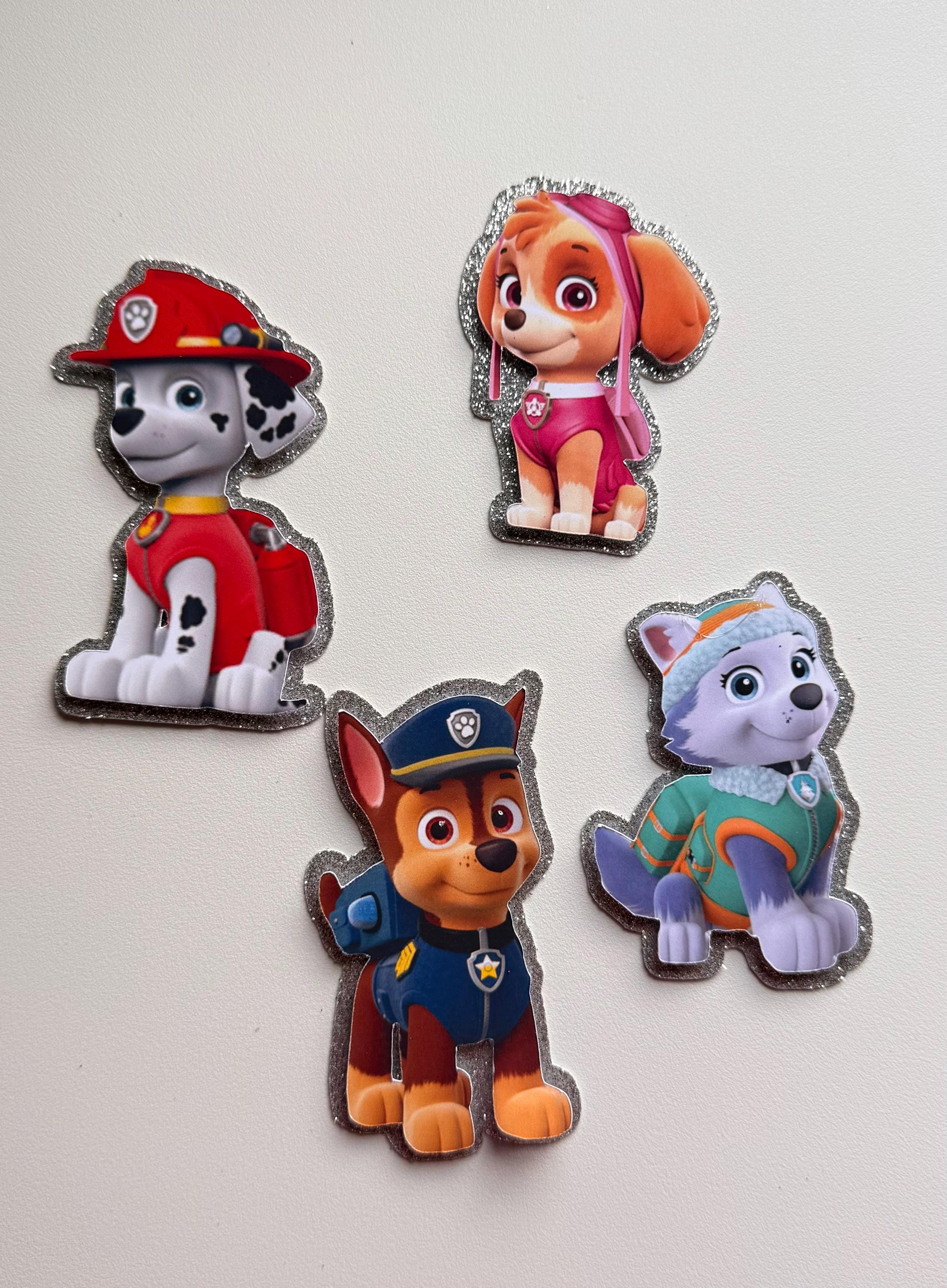 Personalised Rescue Pups Birthday Cake Topper | Custom Name, Age, Glitter Shield __etsy:7919505032