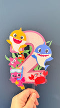Personalised Under the Sea Birthday Cake Topper | Glitter Name & Age Set (etsy image id: 7939229805)