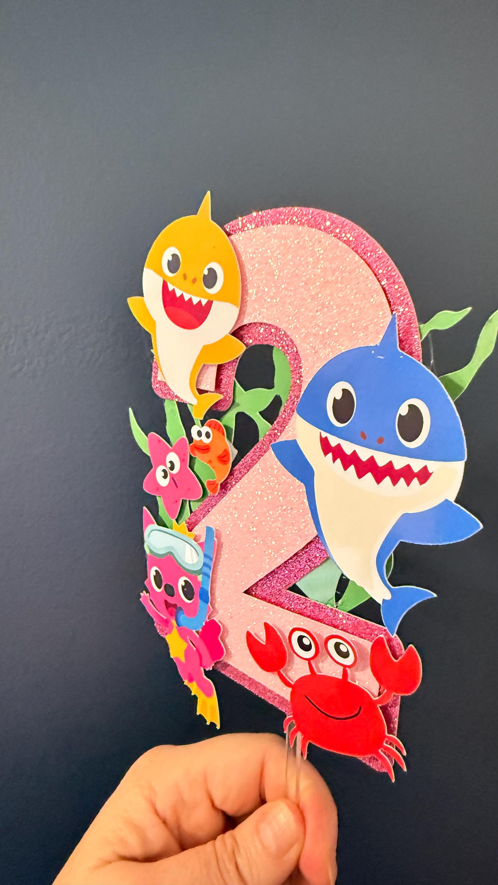 Personalised Under the Sea Birthday Cake Topper | Glitter Name & Age Set (etsy image id: 7939229959)