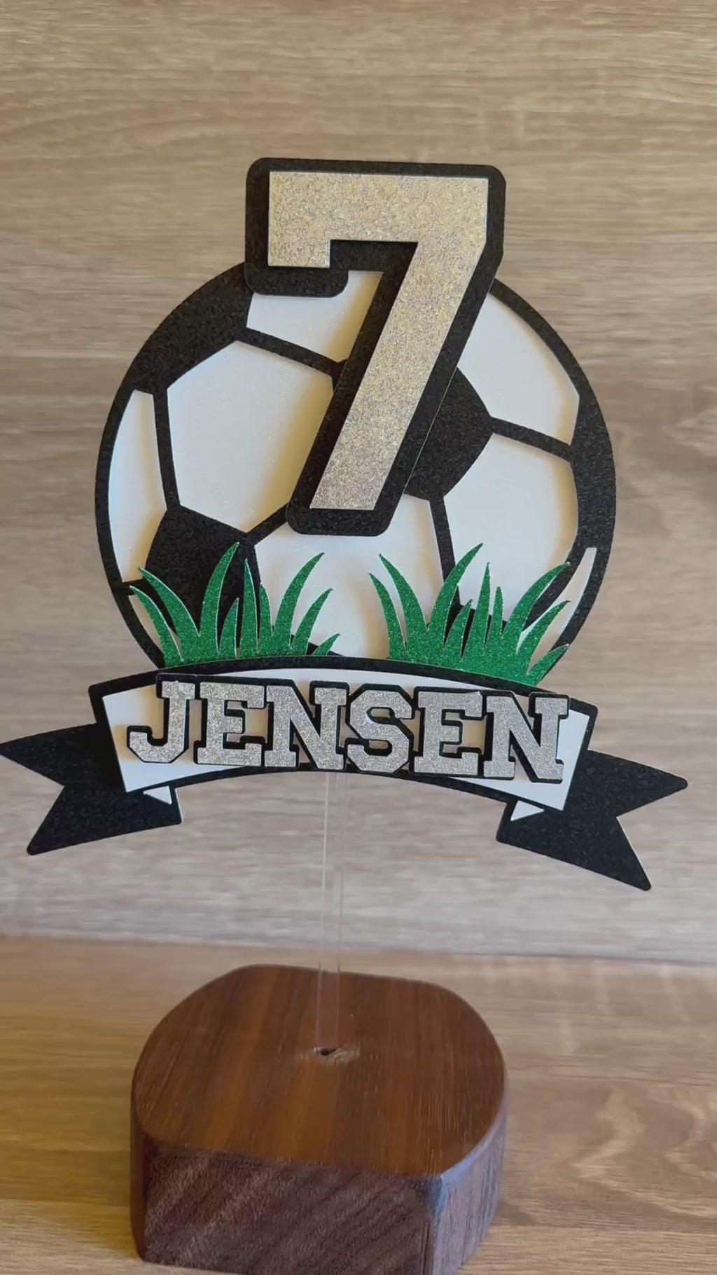 Football Cake Topper | Personalised Name & Age Birthday Topper