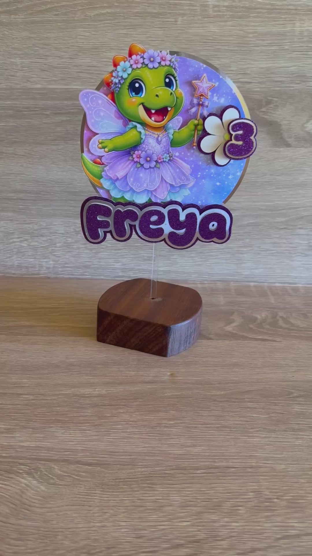 Fairy Dinosaur Cake Topper | Personalised Name & Age