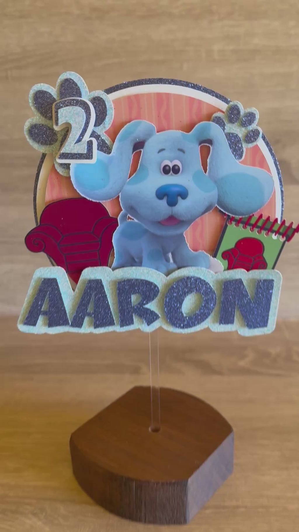 Blue's Clues Birthday Cake Topper – Personalised Name & Age Decoration