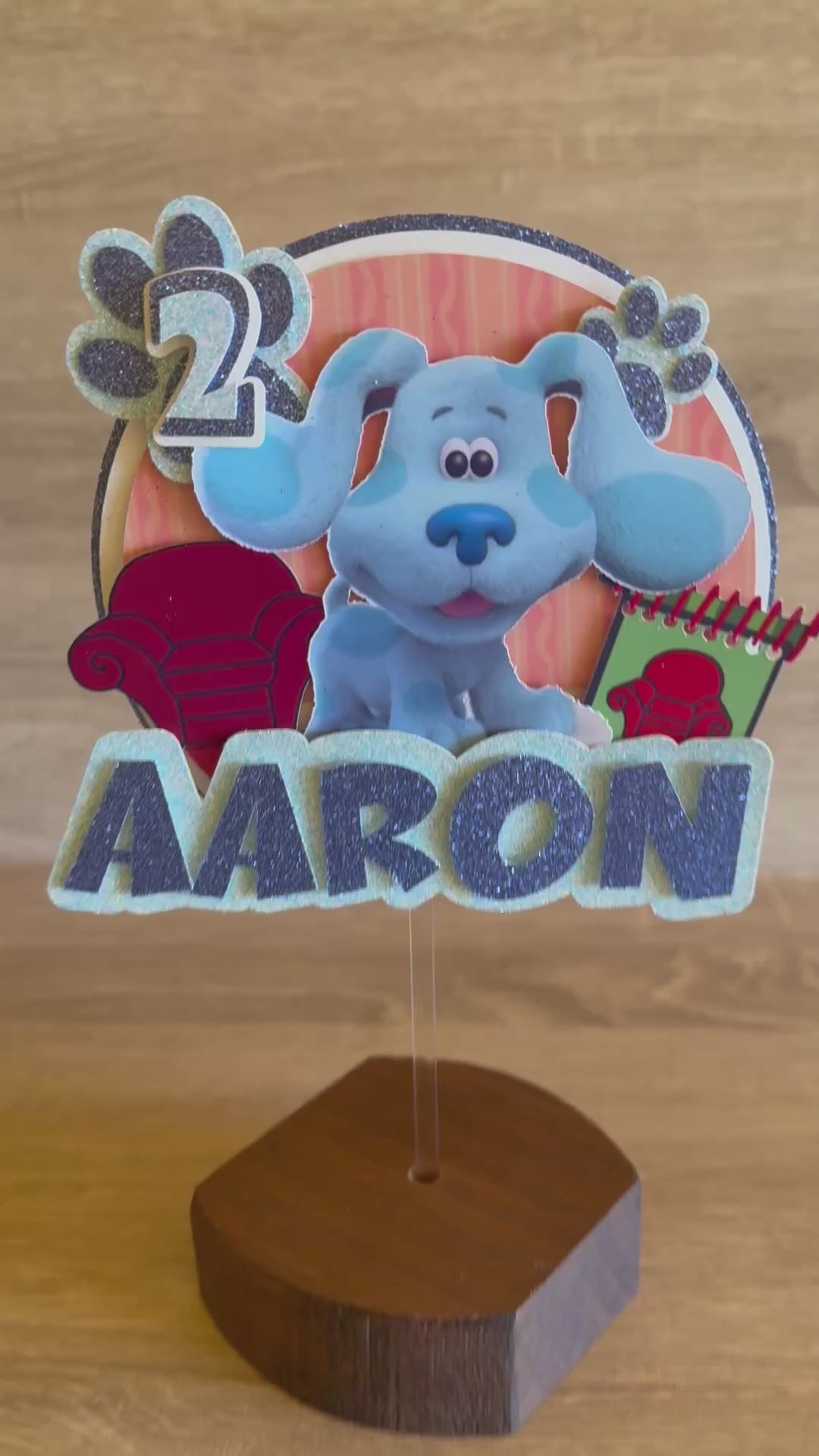 Blue's Clues Birthday Cake Topper – Personalised Name & Age Decoration