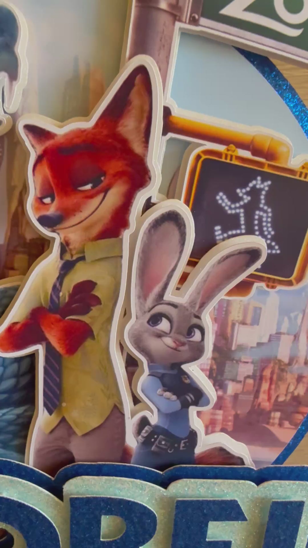 Zootopia 2 Zootropolis Personalised Cake Topper | Name & Age Birthday Decoration