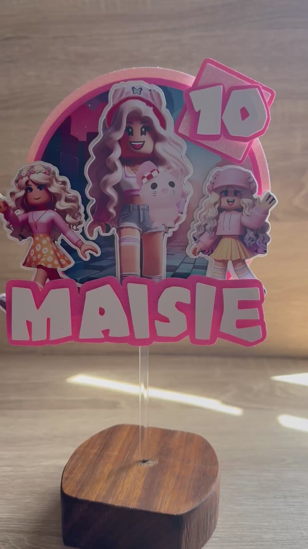 Roblox Cake Topper – Personalised Name & Age Birthday Decoration