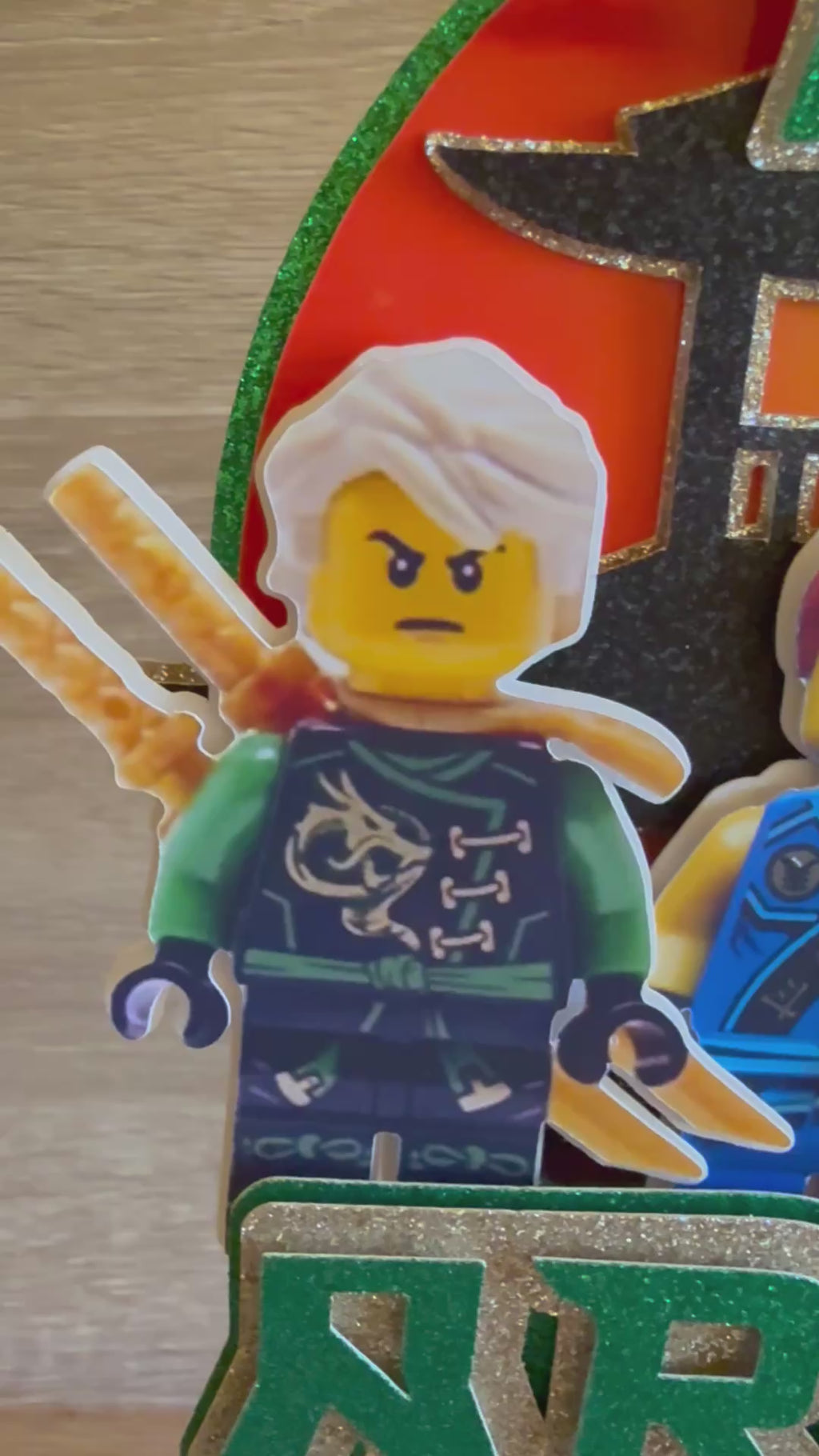 Lego Ninjago Cake Topper | Personalised Name & Age Birthday Decoration