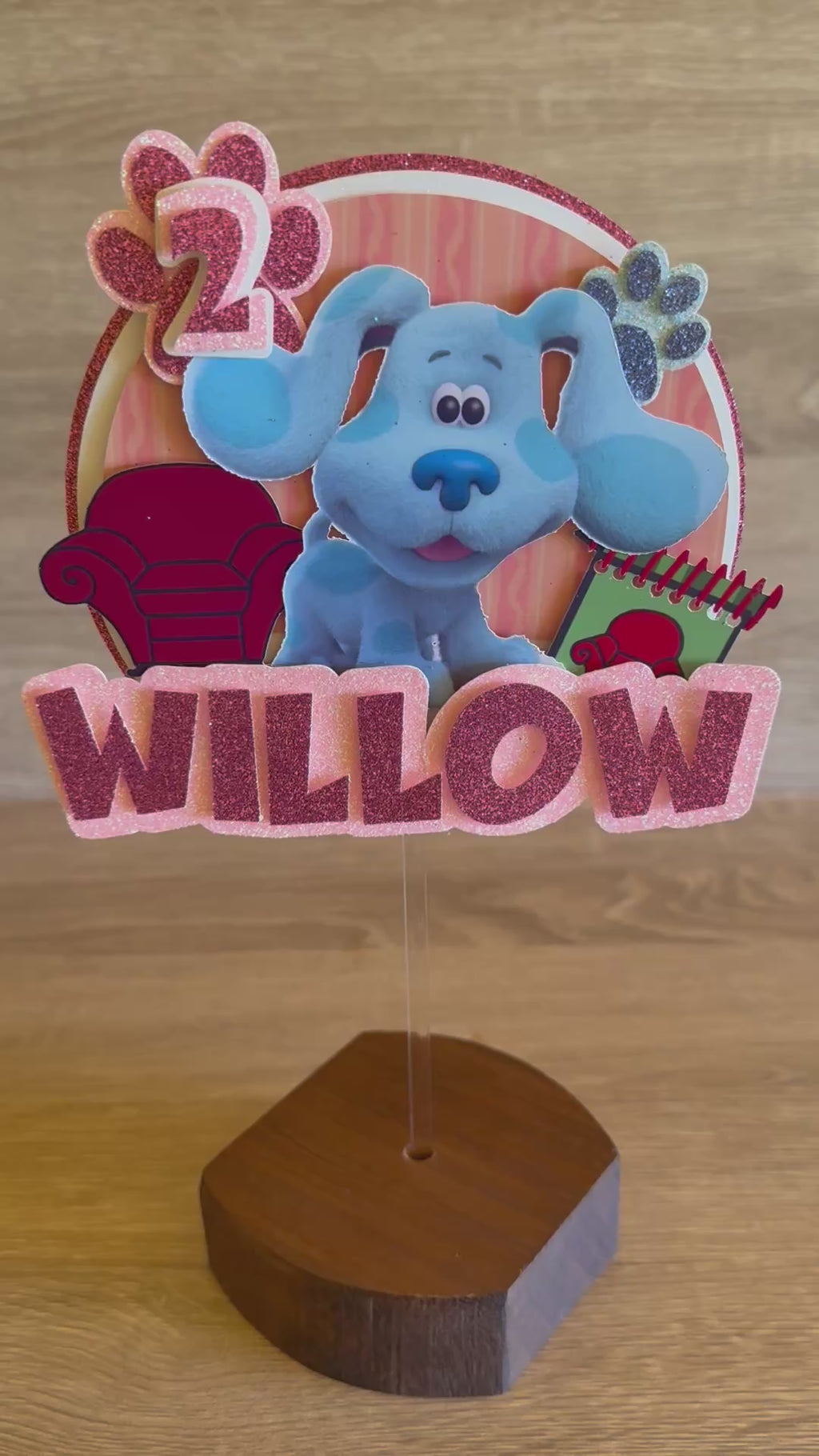 Blue's Clues Birthday Cake Topper – Personalised Name & Age Decoration