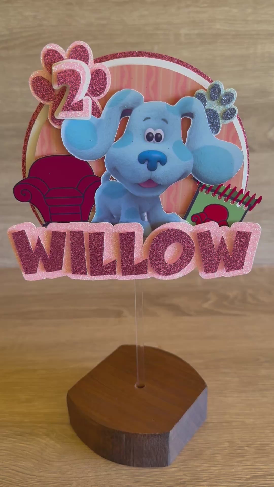 Blue's Clues Birthday Cake Topper – Personalised Name & Age Decoration
