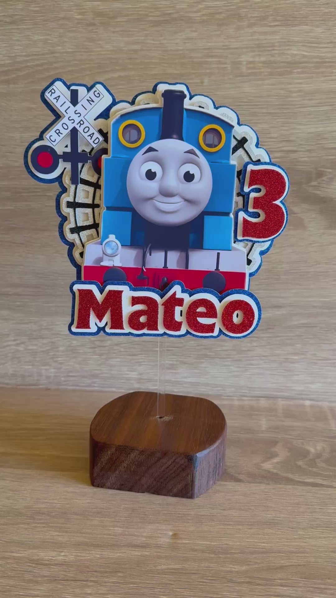 Thomas the Tank Engine Cake Topper | Personalised Name & Age Birthday Decoration