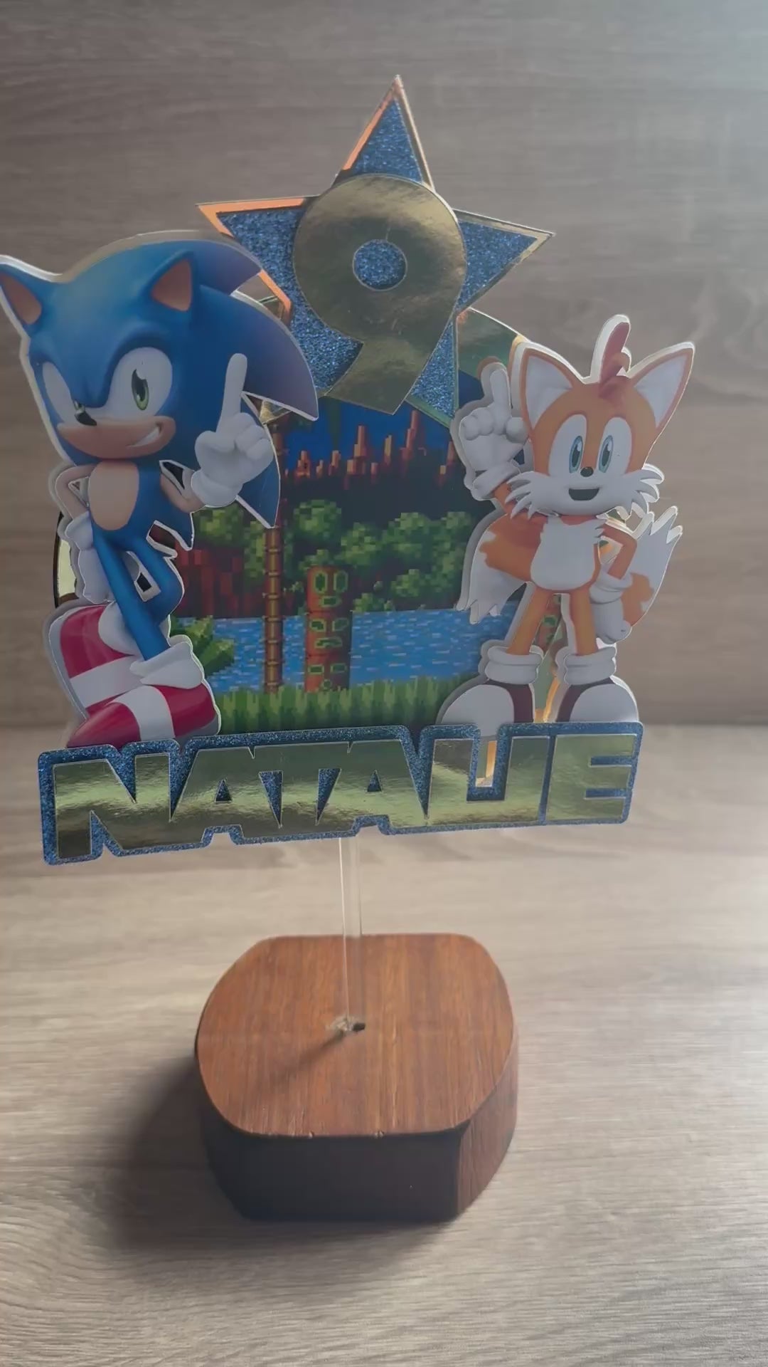 Sonic the Hedgehog Cake Topper | Custom Name & Age Birthday Decoration