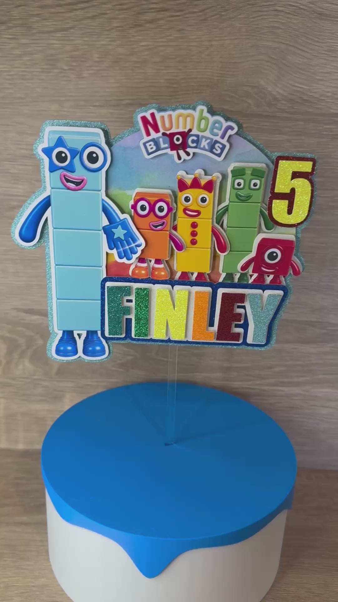 Numberblocks Inspired Personalised Birthday Cake Topper