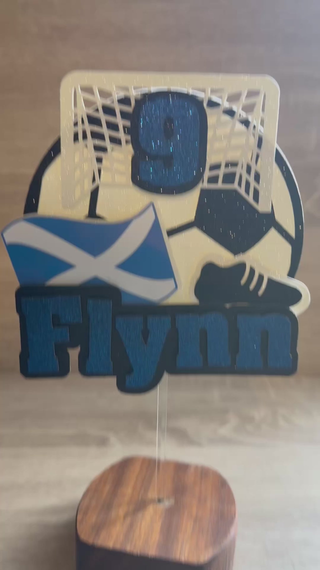 Personalised Scotland Football Cake Topper – Custom Name & Age Birthday Decoration
