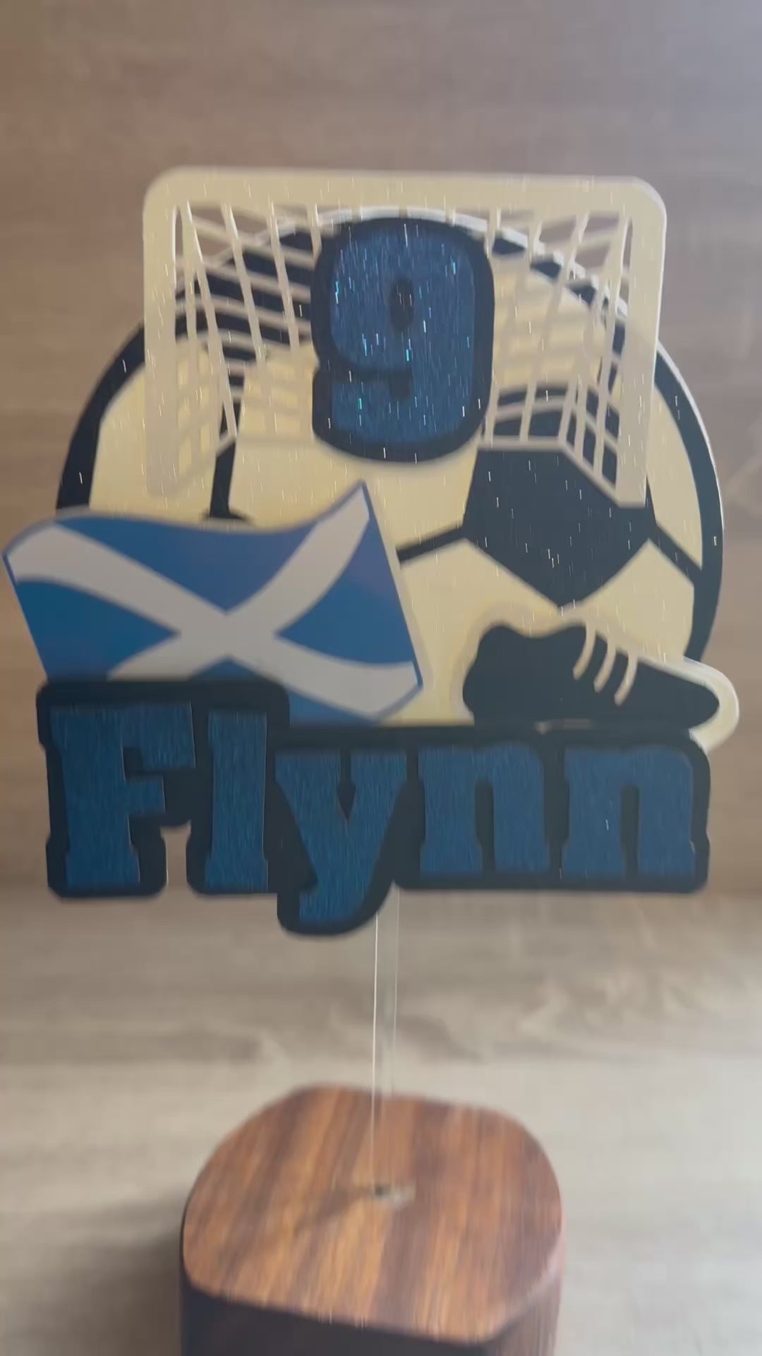 Personalised Scotland Football Cake Topper – Custom Name & Age Birthday Decoration