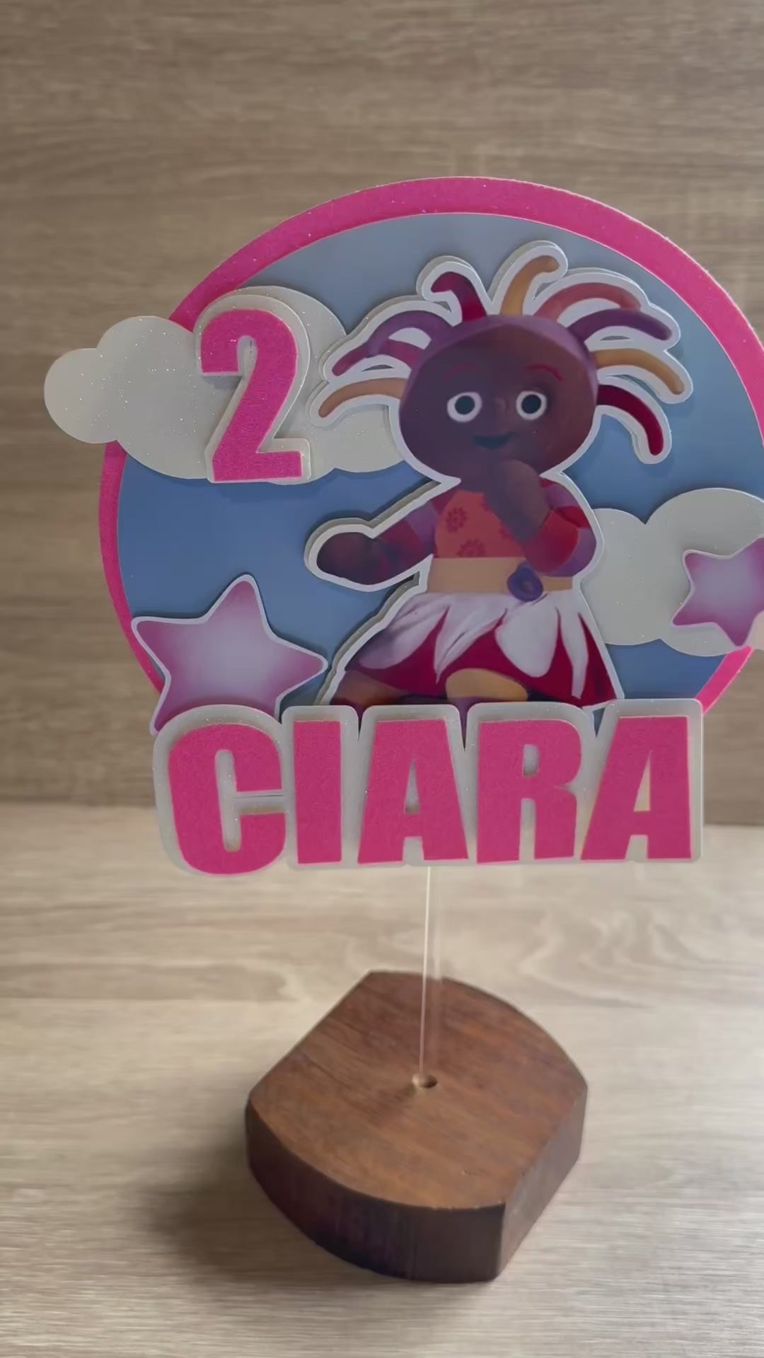 Personalised In The Night Garden Cake Topper – Custom Name & Age Birthday Decoration
