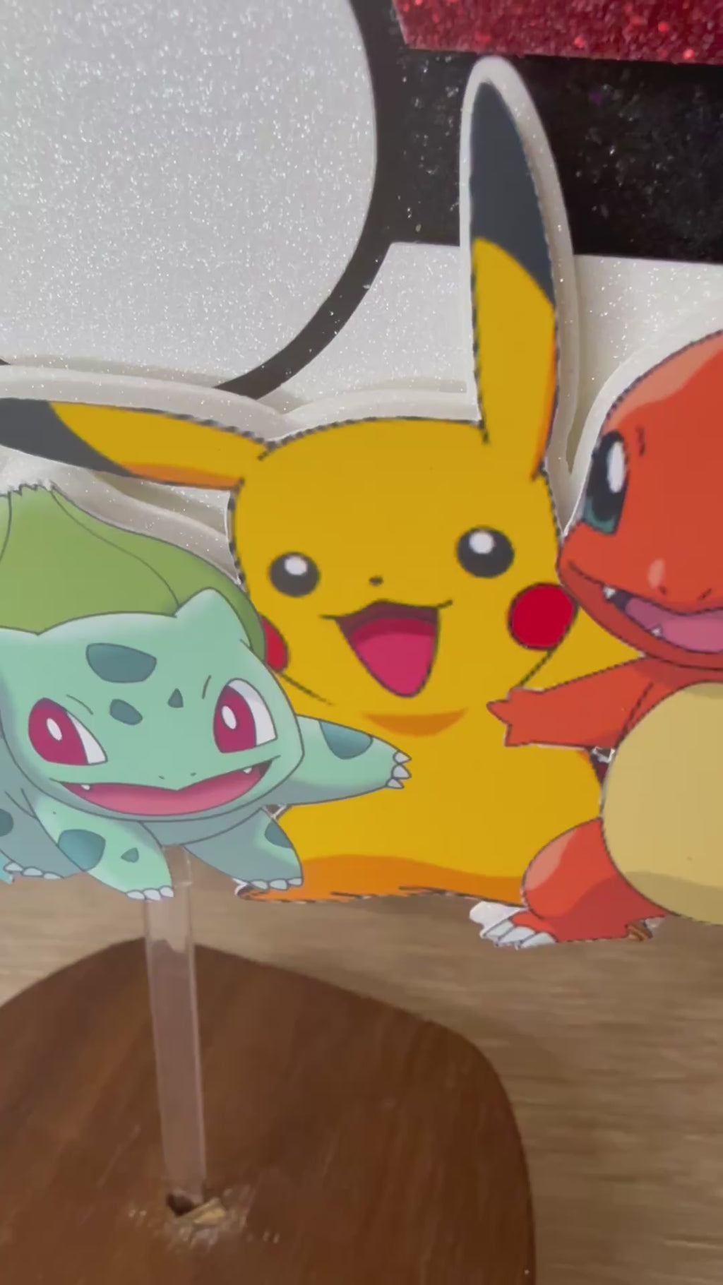 Pokemon Cake Topper | Personalised Name & Age Birthday Decoration