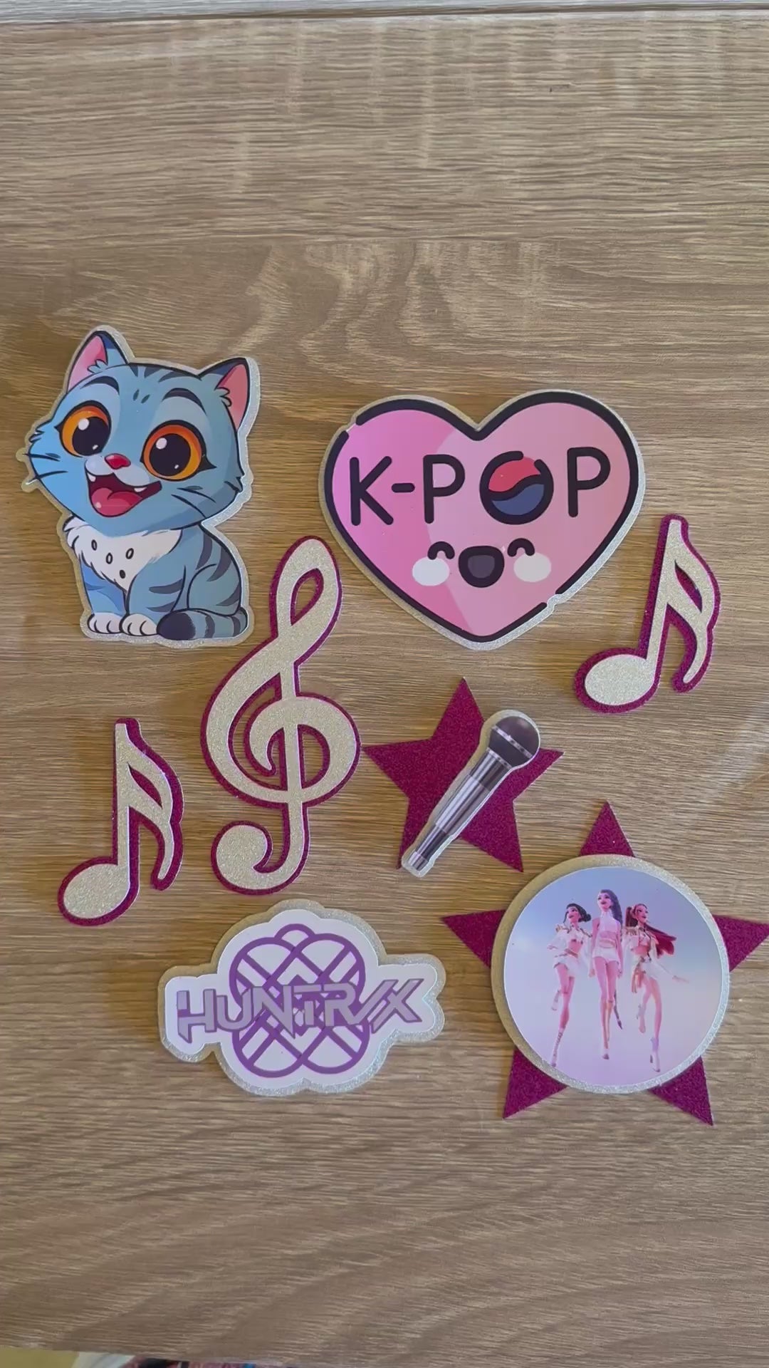 K-Pop Demon Hunters Inspired Cake Topper | Personalised Name & Age Birthday Decoration