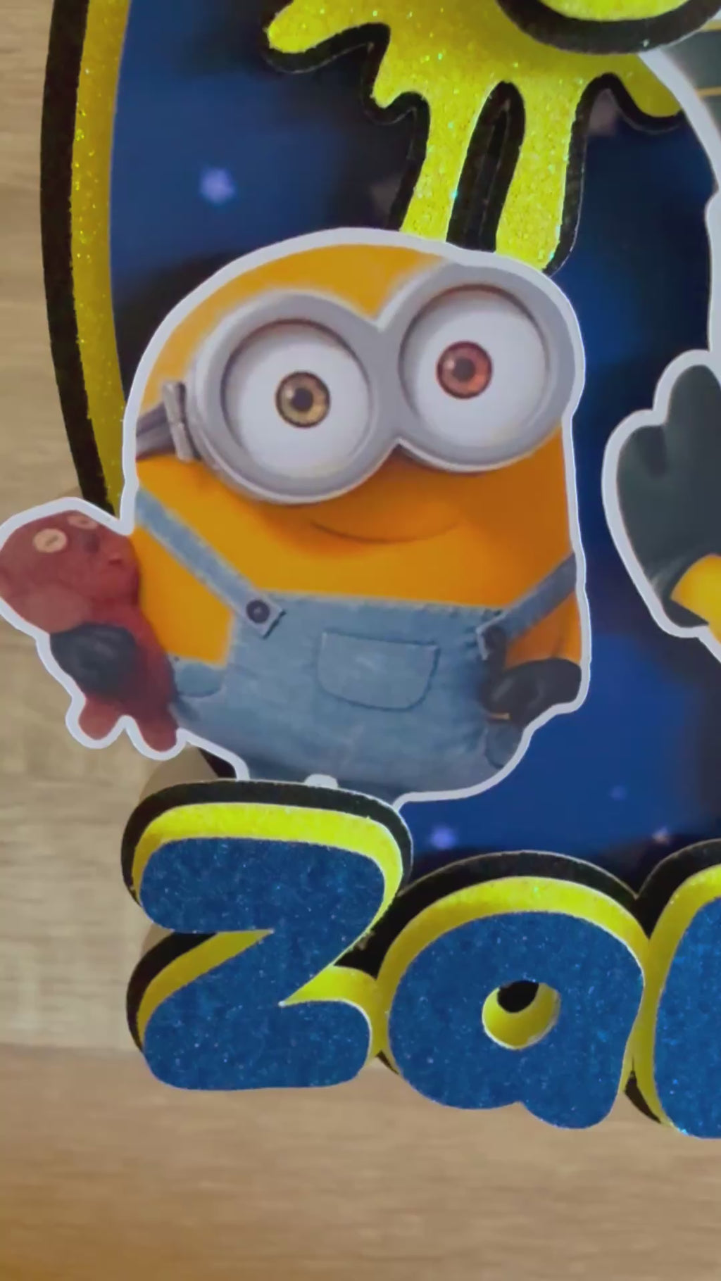 Minions Cake Topper | Custom Name & Age Birthday Decoration