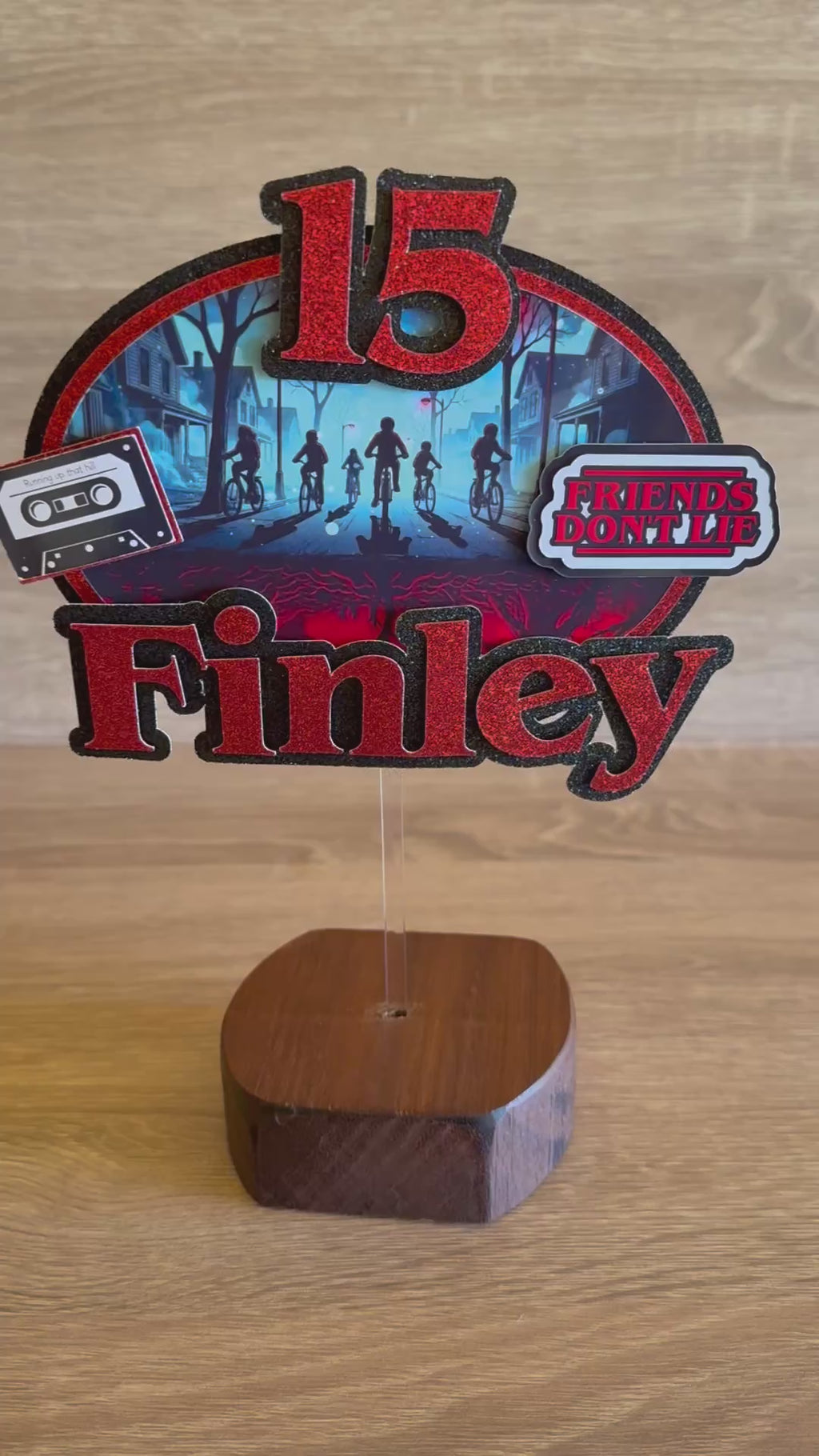 Stranger Things Cake Topper | Personalised Name & Age Birthday Decoration