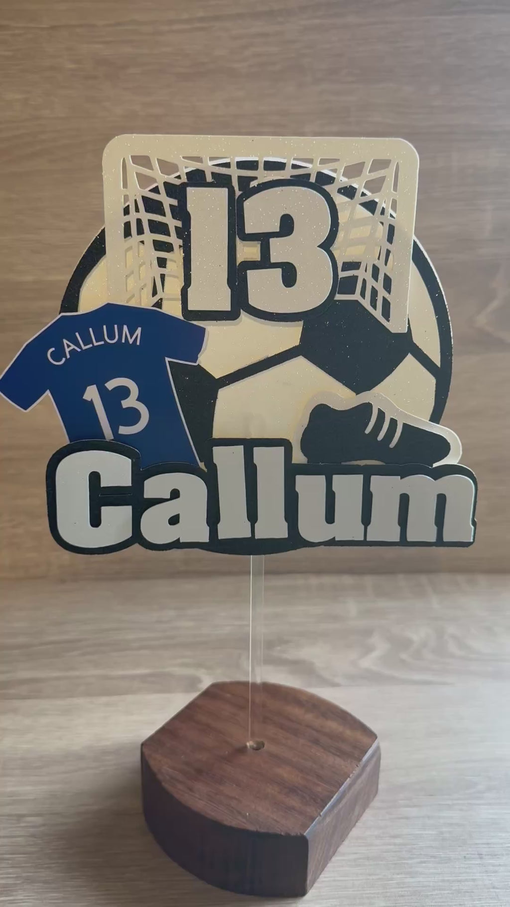Football Shirt Cake Topper | Custom Name, Age & Shirt Colour