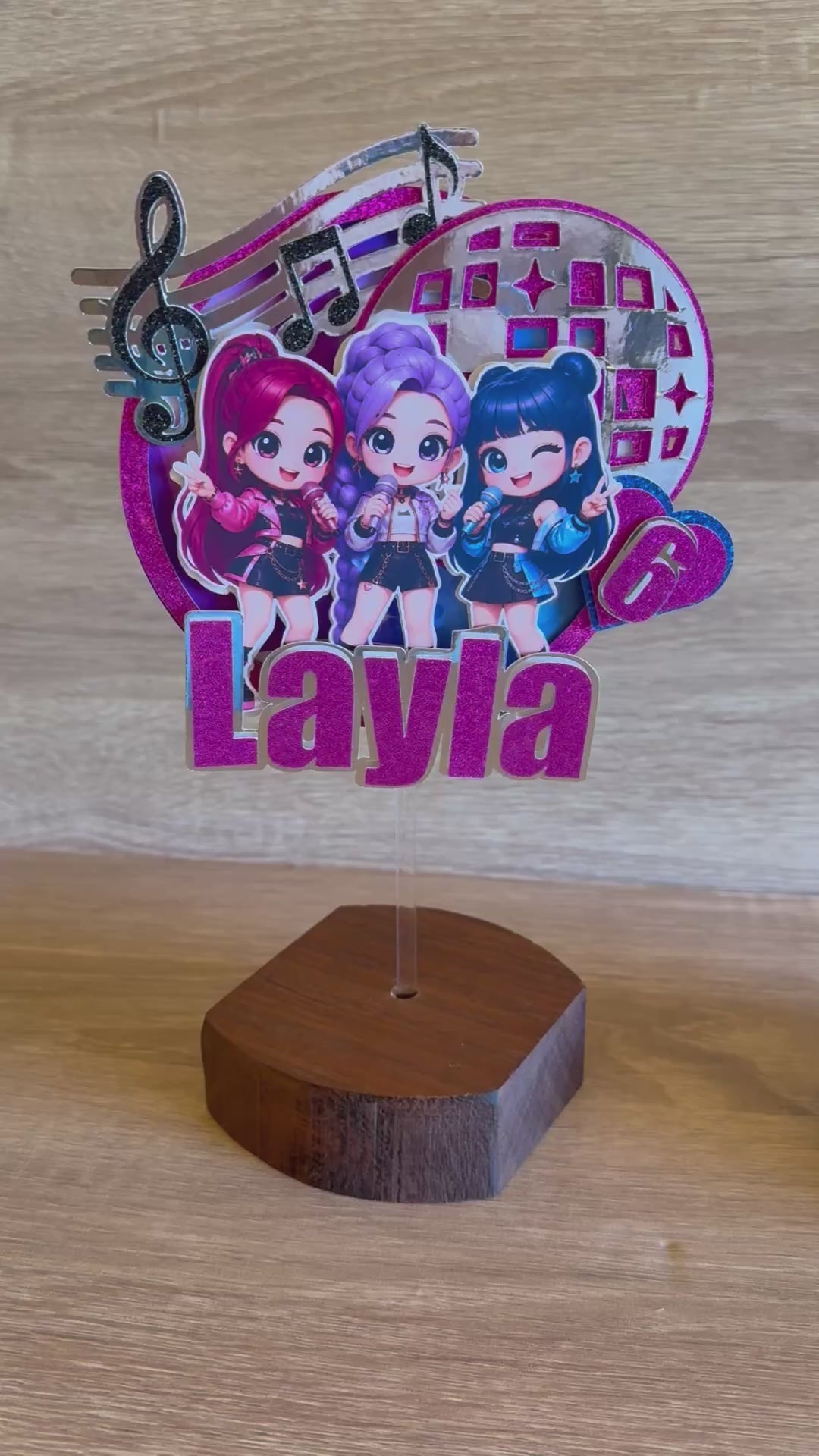 K-Pop Cake Topper | Personalised Name & Age Birthday Decoration