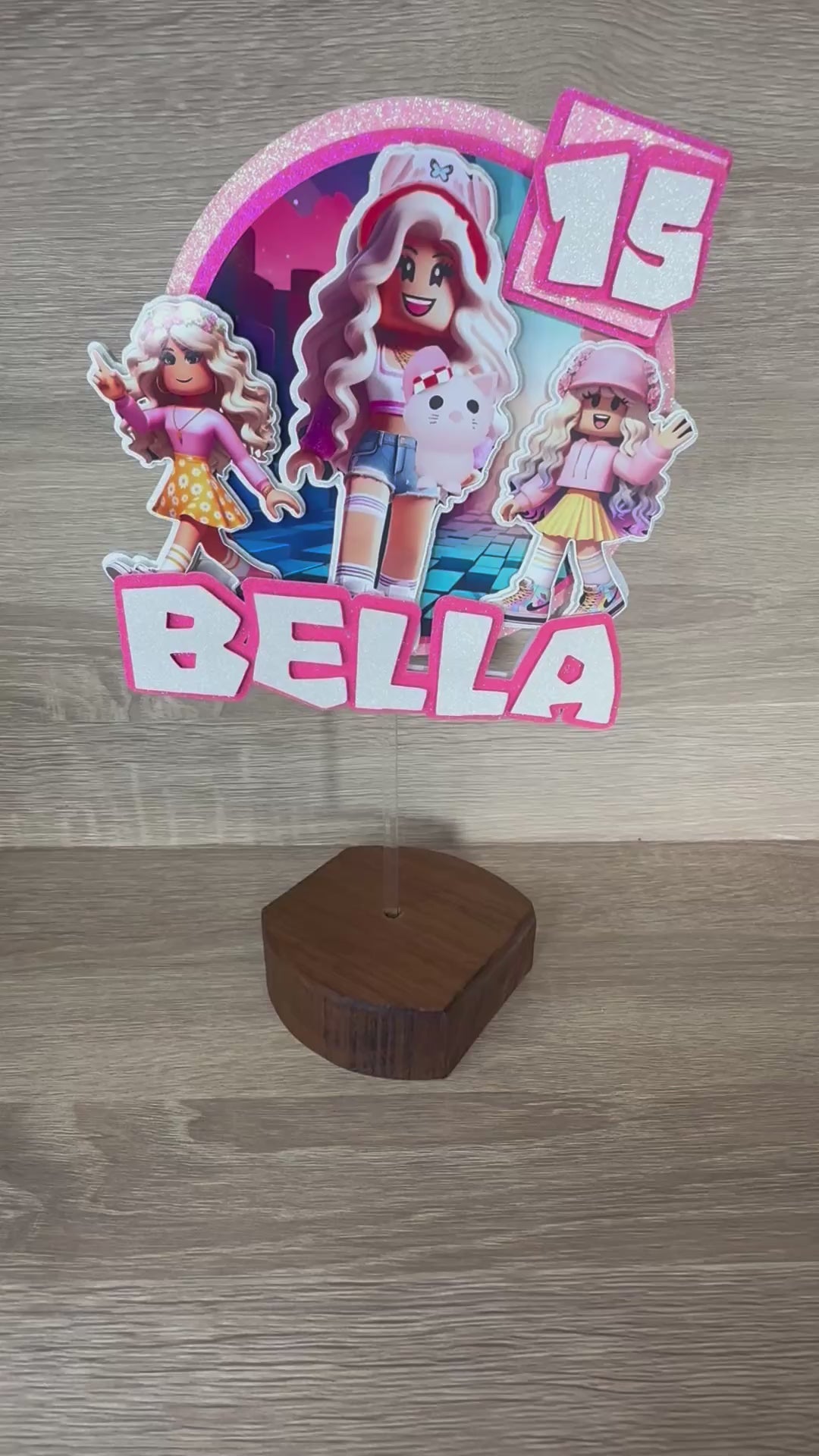 Roblox Cake Topper – Personalised Name & Age Birthday Decoration