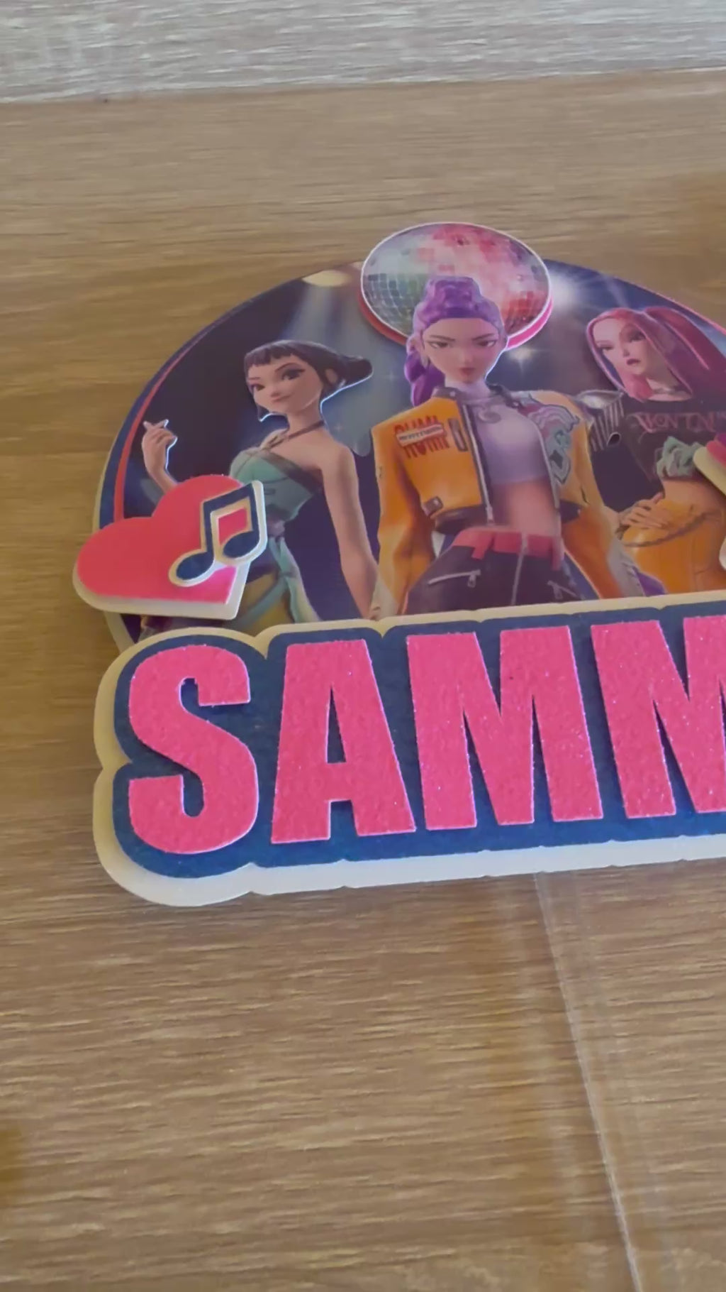 K-Pop Demon Hunters Inspired Cake Topper | Personalised Name & Age Birthday Decoration
